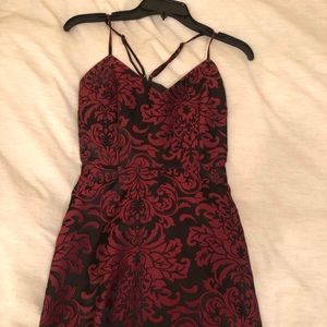 Black & deep red dress